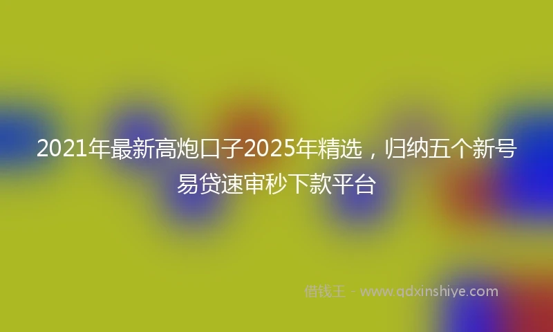 2021年最新高炮口子2025年精选，归纳五个新号易贷速审秒下款平台