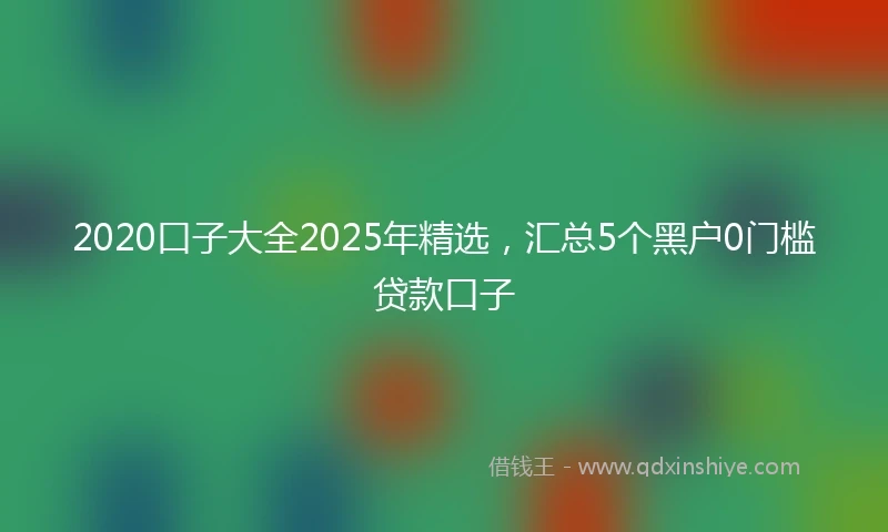 2020口子大全2025年精选，汇总5个黑户0门槛贷款口子