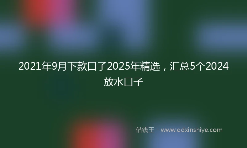 2021年9月下款口子2025年精选，汇总5个2024放水口子