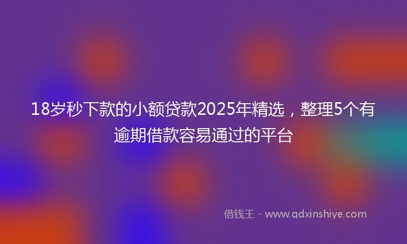 18岁秒下款的小额贷款2025年精选，整理5个有逾期借款容易通过的平台