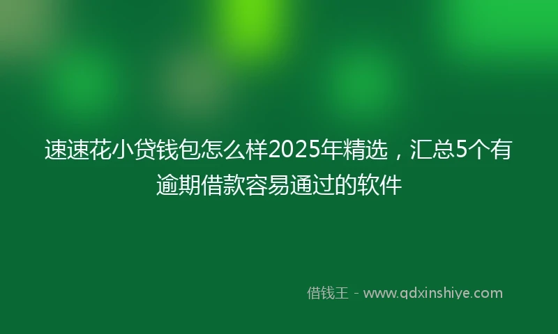 速速花小贷钱包怎么样2025年精选，汇总5个有逾期借款容易通过的软件