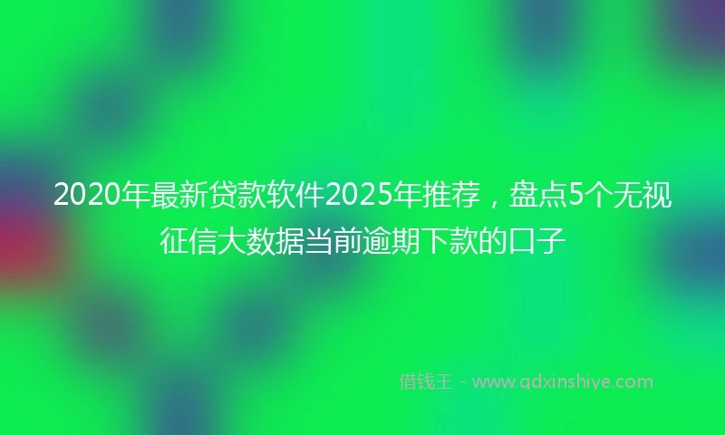 2020年最新贷款软件2025年推荐，盘点5个无视征信大数据当前逾期下款的口子