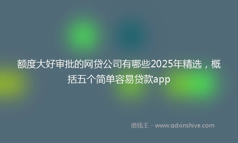 额度大好审批的网贷公司有哪些2025年精选，概括五个简单容易贷款app