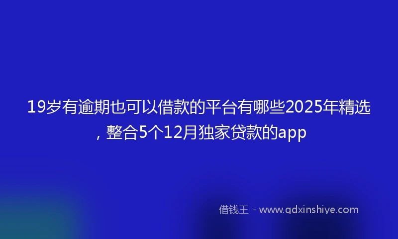 19岁有逾期也可以借款的平台有哪些2025年精选，整合5个12月独家贷款的app