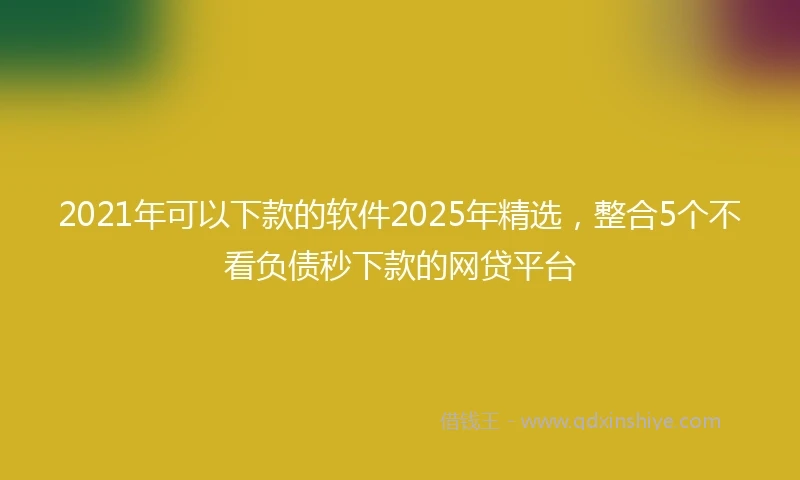 2021年可以下款的软件2025年精选，整合5个不看负债秒下款的网贷平台