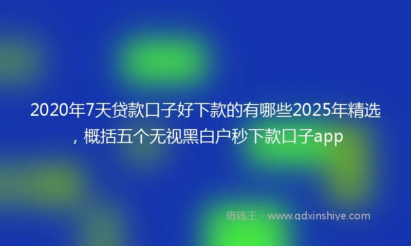 2020年7天贷款口子好下款的有哪些2025年精选，概括五个无视黑白户秒下款口子app