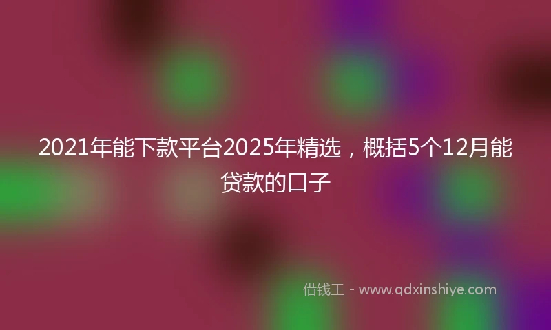 2021年能下款平台2025年精选，概括5个12月能贷款的口子