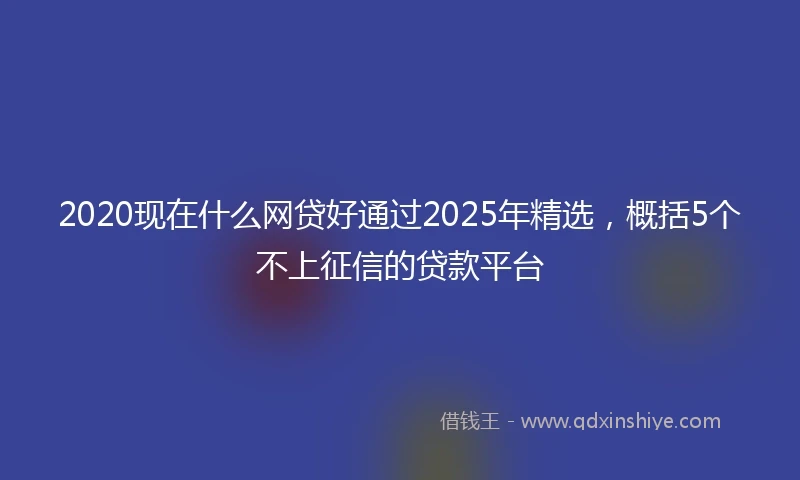 2020现在什么网贷好通过2025年精选，概括5个不上征信的贷款平台