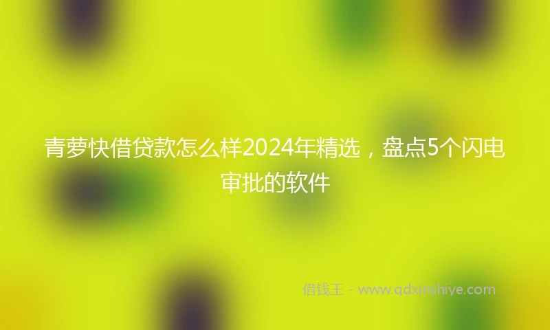青萝快借贷款怎么样2024年精选，盘点5个闪电审批的软件