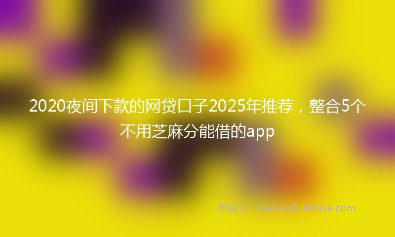 2020夜间下款的网贷口子2025年推荐，整合5个不用芝麻分能借的app