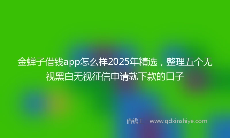 金蝉子借钱app怎么样2025年精选，整理五个无视黑白无视征信申请就下款的口子