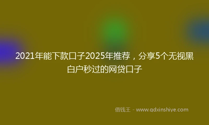 2021年能下款口子2025年推荐，分享5个无视黑白户秒过的网贷口子