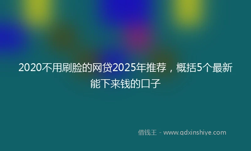 2020不用刷脸的网贷2025年推荐，概括5个最新能下来钱的口子