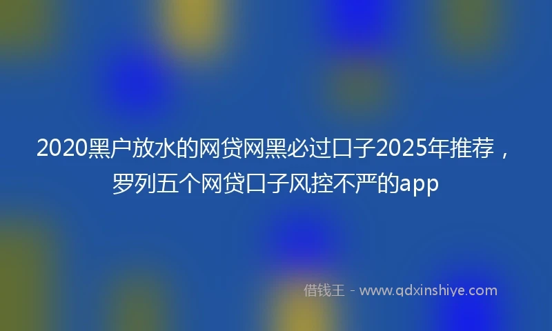 2020黑户放水的网贷网黑必过口子2025年推荐，罗列五个网贷口子风控不严的app