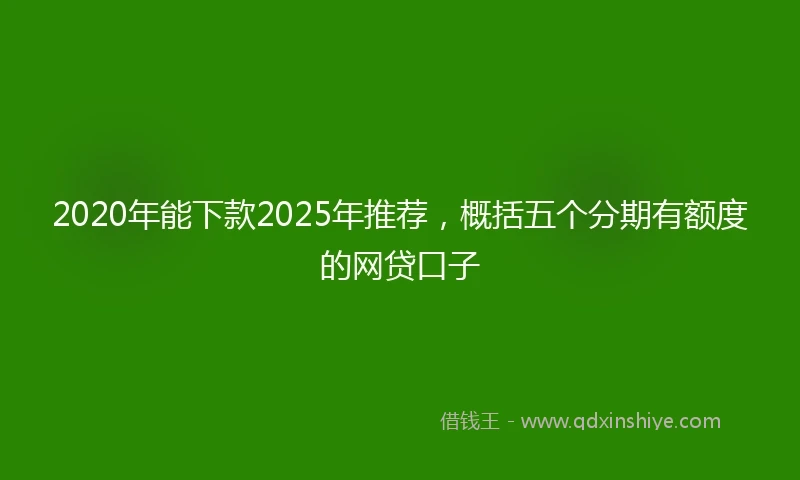 2020年能下款2025年推荐，概括五个分期有额度的网贷口子