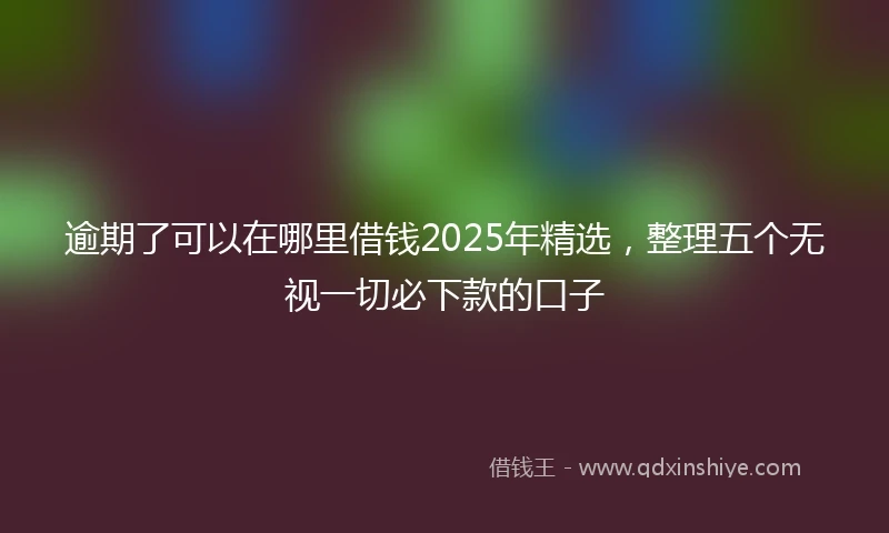 逾期了可以在哪里借钱2025年精选，整理五个无视一切必下款的口子