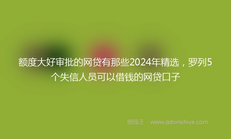 额度大好审批的网贷有那些2024年精选，罗列5个失信人员可以借钱的网贷口子