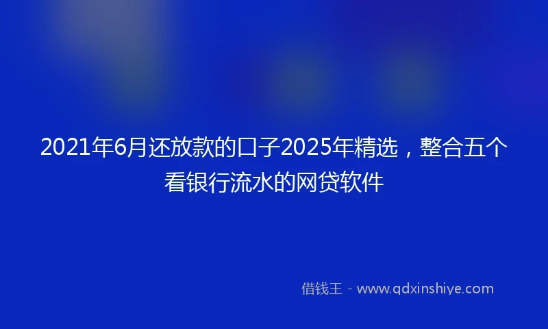 2021年6月还放款的口子2025年精选，整合五个看银行流水的网贷软件