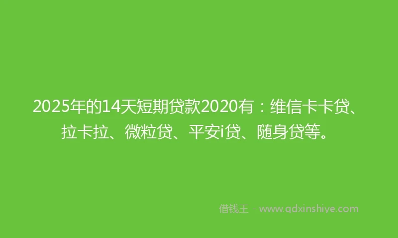 2025年的14天短期贷款2020有：维信卡卡贷、拉卡拉、微粒贷、平安i贷、随身贷等。