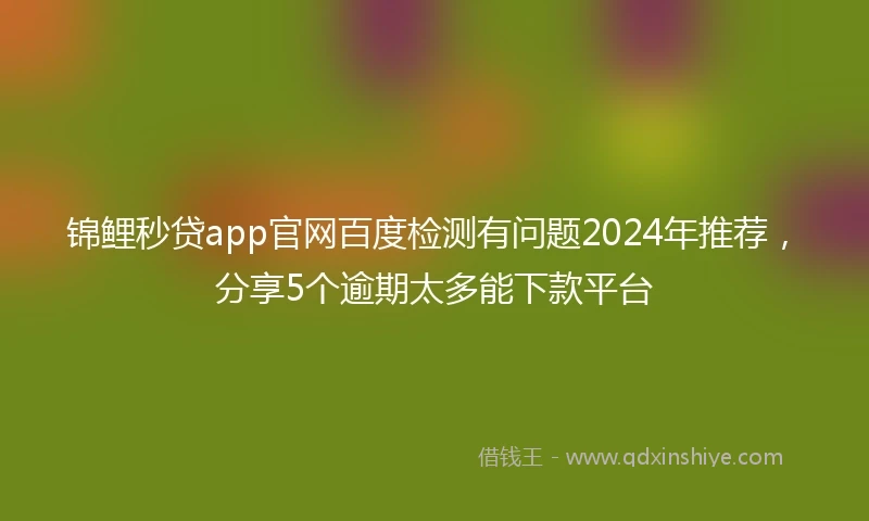 锦鲤秒贷app官网百度检测有问题2024年推荐，分享5个逾期太多能下款平台