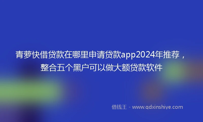 青萝快借贷款在哪里申请贷款app2024年推荐，整合五个黑户可以做大额贷款软件