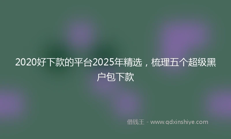 2020好下款的平台2025年精选，梳理五个超级黑户包下款