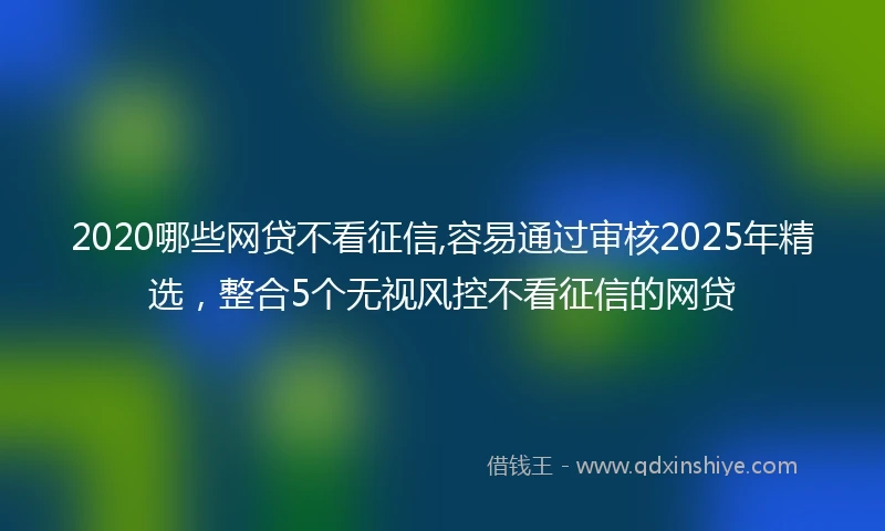 2020哪些网贷不看征信,容易通过审核2025年精选，整合5个无视风控不看征信的网贷