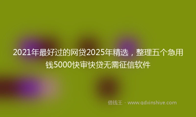 2021年最好过的网贷2025年精选，整理五个急用钱5000快审快贷无需征信软件
