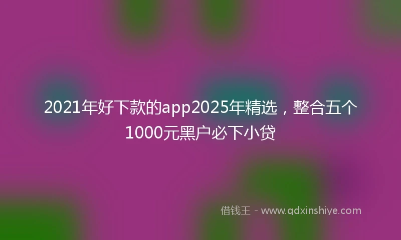 2021年好下款的app2025年精选，整合五个1000元黑户必下小贷