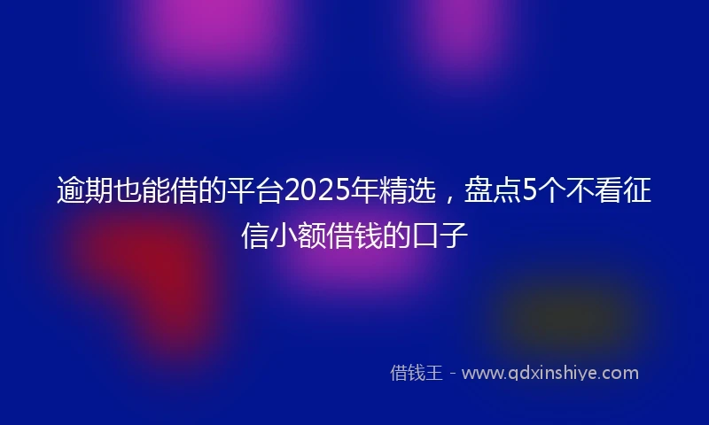 逾期也能借的平台2025年精选，盘点5个不看征信小额借钱的口子