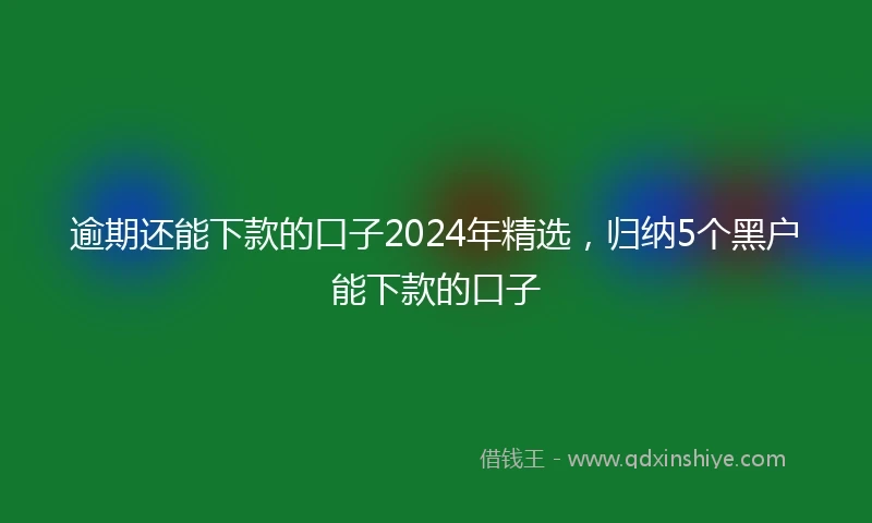 逾期还能下款的口子2024年精选，归纳5个黑户能下款的口子