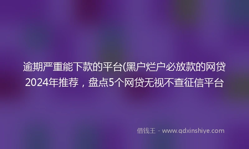 逾期严重能下款的平台(黑户烂户必放款的网贷2024年推荐，盘点5个网贷无视不查征信平台
