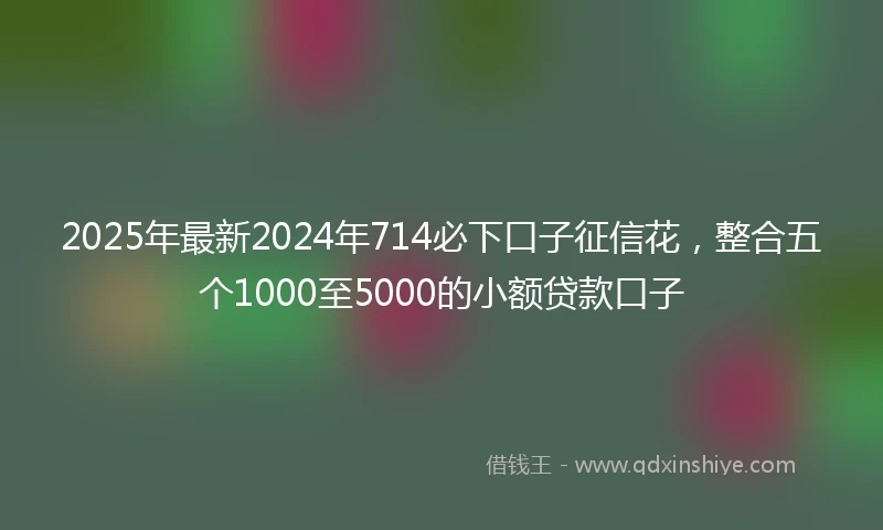 2025年最新2024年714必下口子征信花，整合五个1000至5000的小额贷款口子