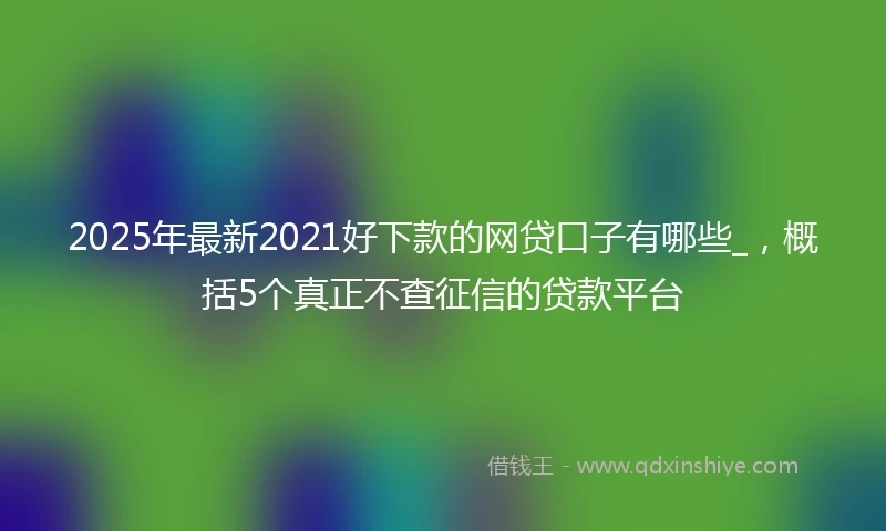 2025年最新2021好下款的网贷口子有哪些_，概括5个真正不查征信的贷款平台