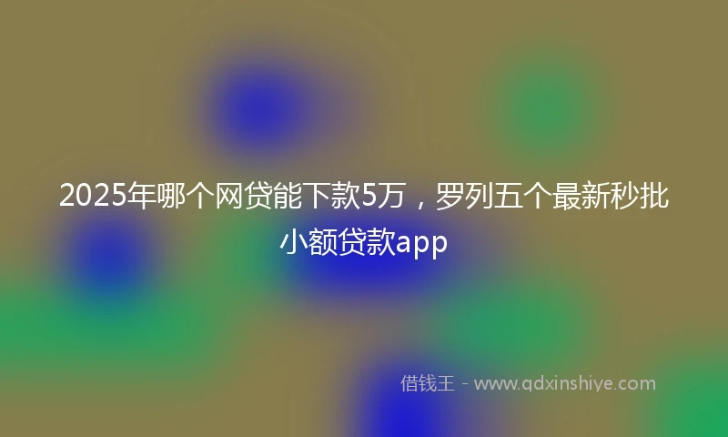 2025年哪个网贷能下款5万，罗列五个最新秒批小额贷款app