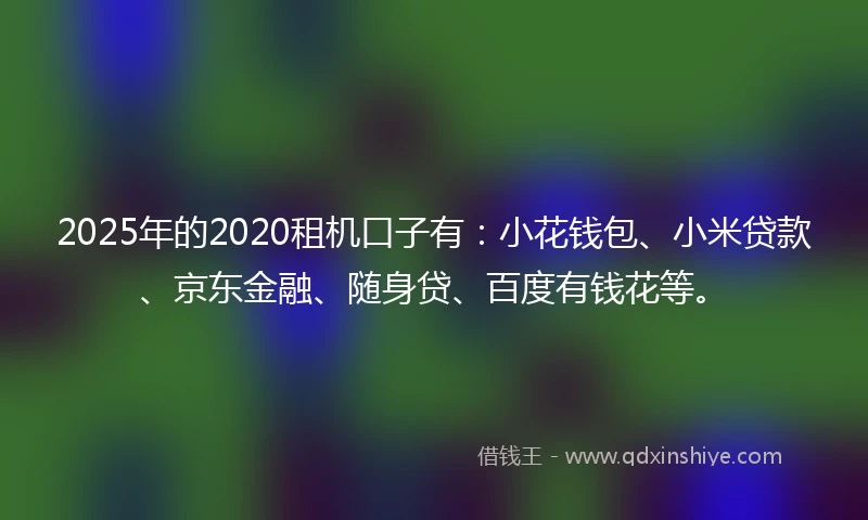 2025年的2020租机口子有：小花钱包、小米贷款、京东金融、随身贷、百度有钱花等。