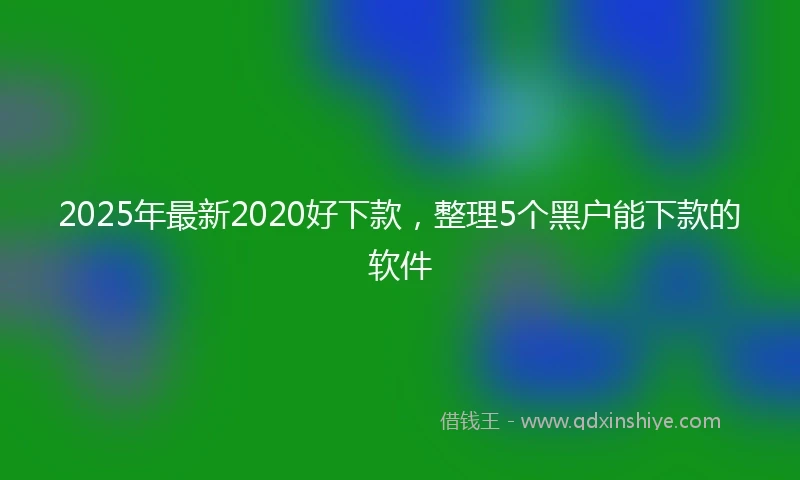 2025年最新2020好下款，整理5个黑户能下款的软件