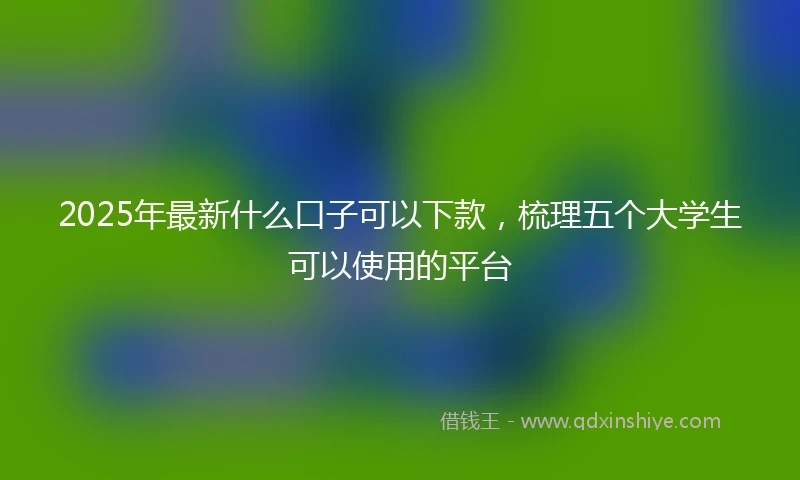 2025年最新什么口子可以下款，梳理五个大学生可以使用的平台