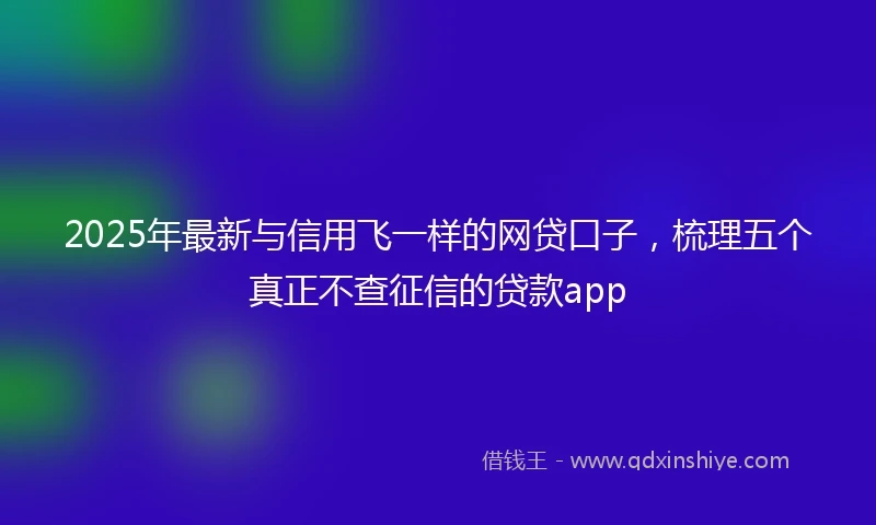2025年最新与信用飞一样的网贷口子，梳理五个真正不查征信的贷款app