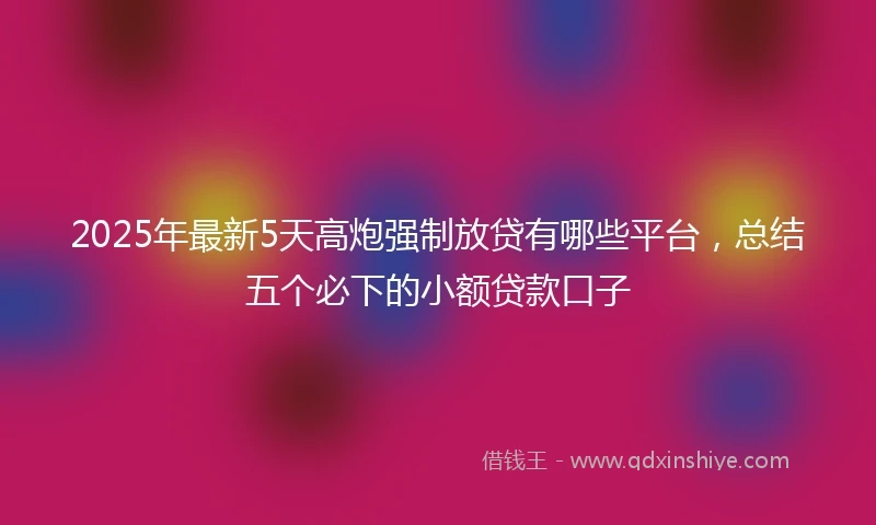 2025年最新5天高炮强制放贷有哪些平台，总结五个必下的小额贷款口子