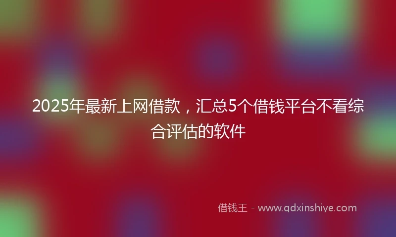 2025年最新上网借款，汇总5个借钱平台不看综合评估的软件