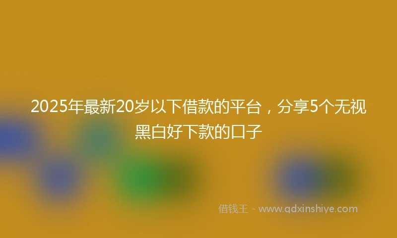2025年最新20岁以下借款的平台，分享5个无视黑白好下款的口子