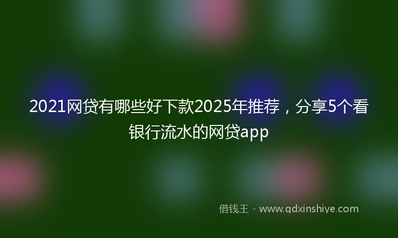 2021网贷有哪些好下款2025年推荐，分享5个看银行流水的网贷app