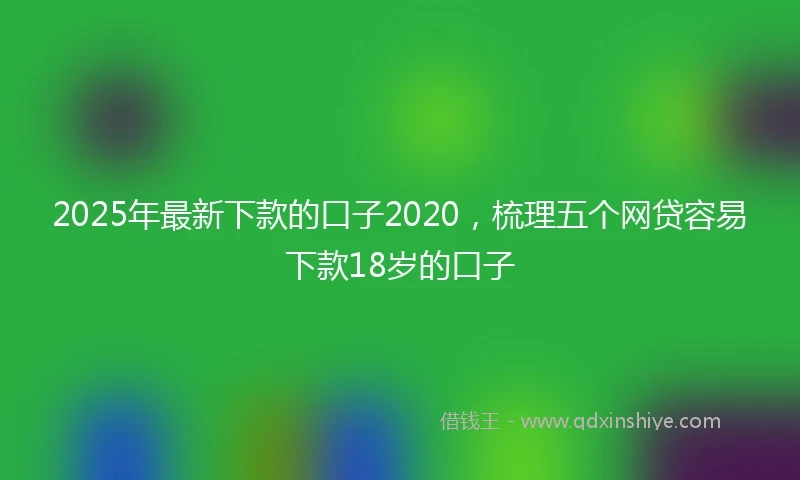 2025年最新下款的口子2020，梳理五个网贷容易下款18岁的口子