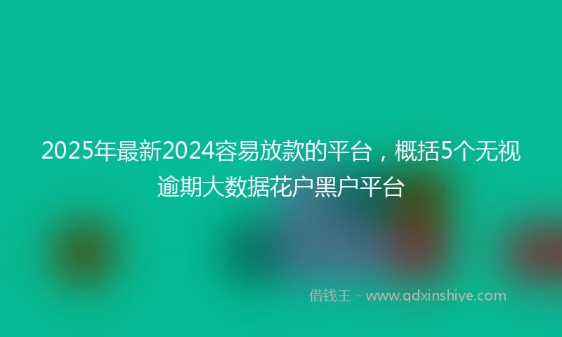 2025年最新2024容易放款的平台，概括5个无视逾期大数据花户黑户平台