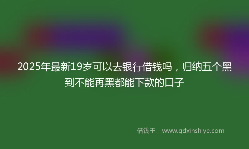 2025年最新19岁可以去银行借钱吗，归纳五个黑到不能再黑都能下款的口子