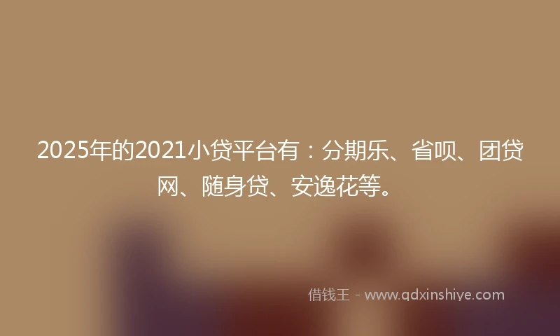 2025年的2021小贷平台有：分期乐、省呗、团贷网、随身贷、安逸花等。