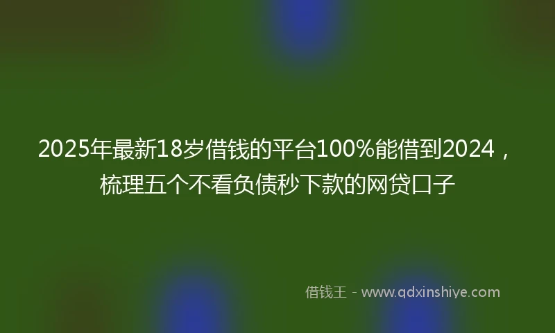 2025年最新18岁借钱的平台100%能借到2024，梳理五个不看负债秒下款的网贷口子