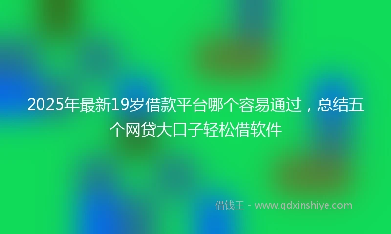2025年最新19岁借款平台哪个容易通过，总结五个网贷大口子轻松借软件