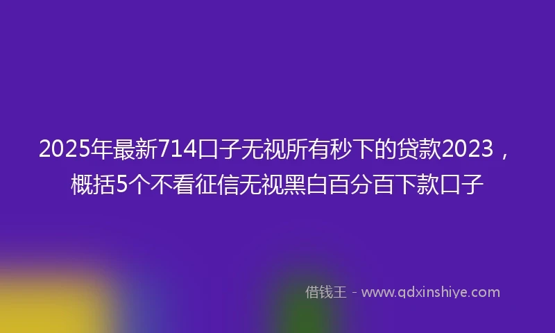 2025年最新714口子无视所有秒下的贷款2023，概括5个不看征信无视黑白百分百下款口子